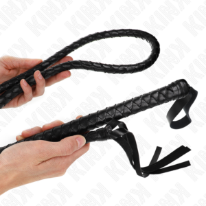 Kink Impact & Touch-Lange Snake-Peitsche Schwarz 210 cm-Kunstleder