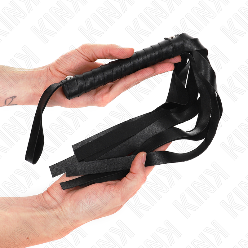 Kink Impact & Touch-Black Wide Tail Whip 48.5 cm-Ökologische Haut · BDSM-Zubehör (Bild 2)