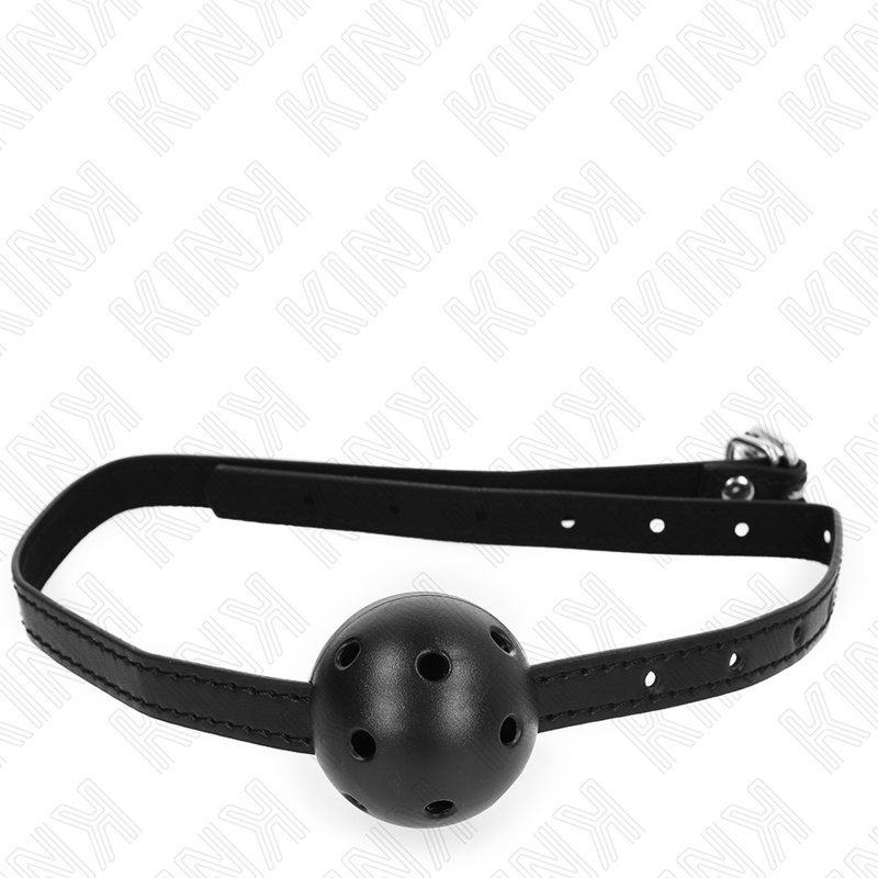 Kink Collar & Gag-Simplicity Schwarz Ball Gag Atmungsaktive 4.5 cm · Bondage & Handschellen (Bild 4)