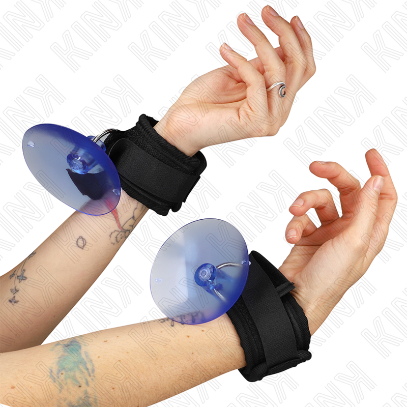 Kink Wrist Restraint-Handschellen mit Saugnapf für Schwarz Polsini · Bondage & Handschellen
