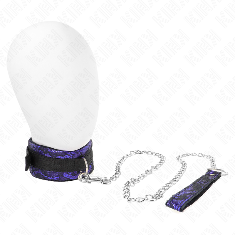 Kink Collar & Gag-Kurzes Samthalsband mit Spitze und Leine 105