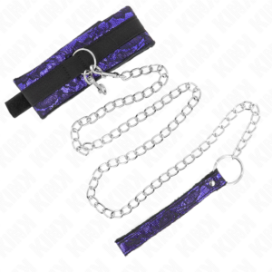 Kink Collar & Gag-Kurze Velour Halskette mit Spitze und Armband 105 · Bondage & Handschellen (Bild 5)