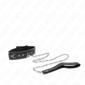 Kink Collar & Gag-Halskette aus PVC und Leder mit Gürtel 105 cm, Nacht · Bondage & Handschellen (Bild 2)