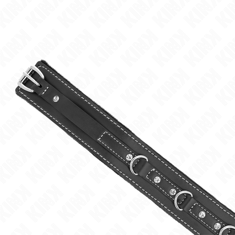 Kink Collar & Gag-Halskette aus PVC und Leder mit Gürtel 105 cm, Nacht · Bondage & Handschellen (Bild 4)