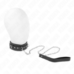 Kink Collar & Gag-Halskette aus PVC und Leder mit Gürtel 105 cm, Nacht · Bondage & Handschellen