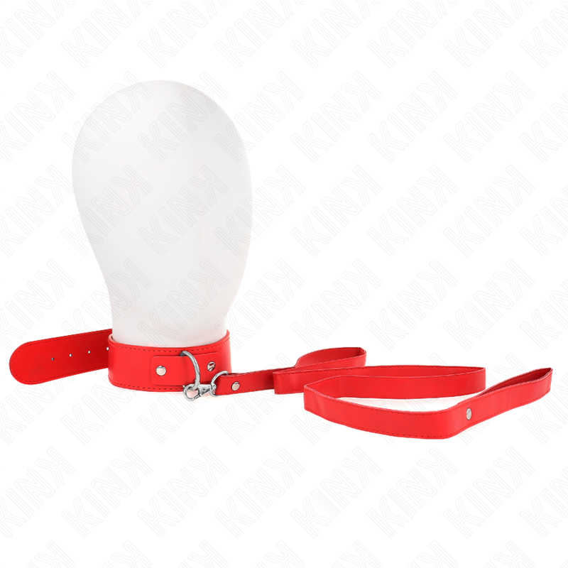 Kink Collar & Gag-Halskette mit Gurt 116 cm Rot, verstellbarer Gurt · Bondage & Handschellen