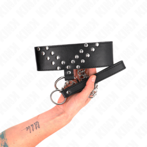Kink Collar & Gag-Halskette mit Gürtel 65 cm mit Nit V Einstellbar · Bondage & Handschellen (Bild 4)