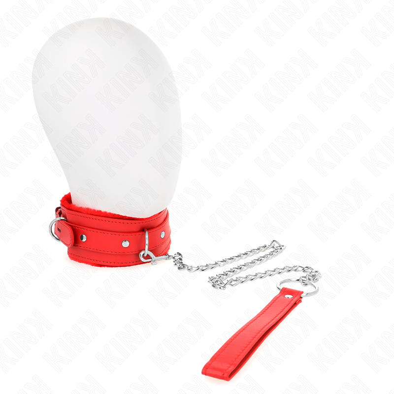 Kink Collar & Gag-Halsband mit Leine 65 cm mit Fesseln Rot 36-42