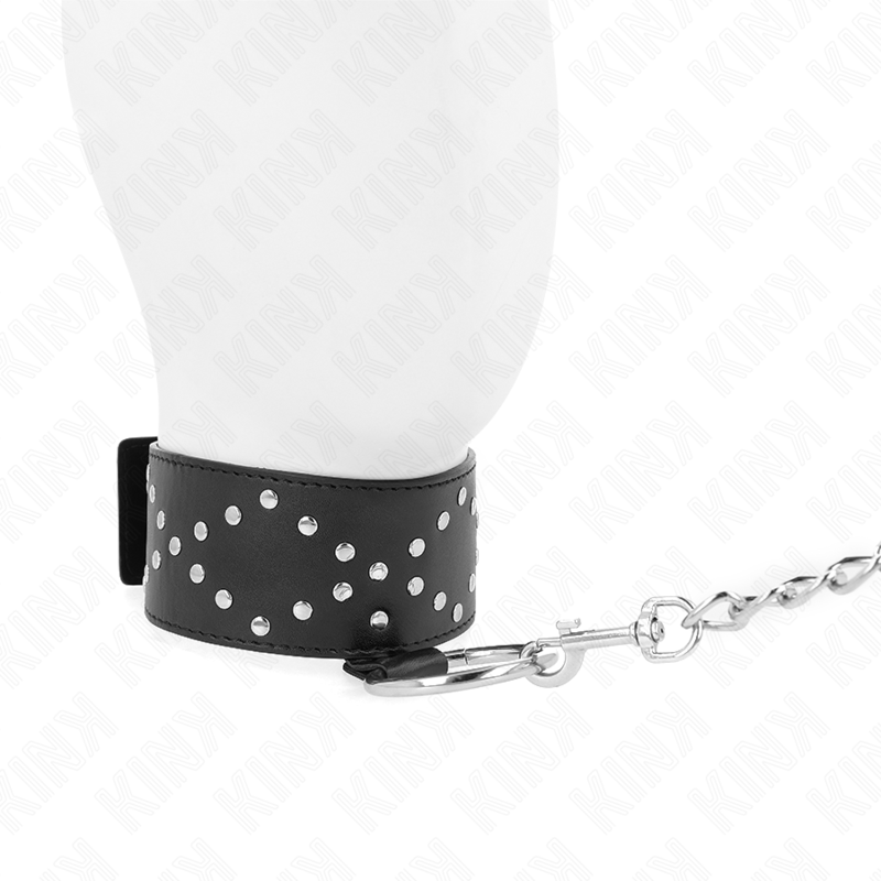 Kink Collar & Gag-Halskette 65 cm mit Leine, Silber Ziele Modell 3 · Bondage & Handschellen (Bild 5)