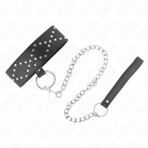Kink Collar & Gag-Halskette 65 cm mit Leine, Silber Ziele Modell 3 · Bondage & Handschellen (Bild 2)
