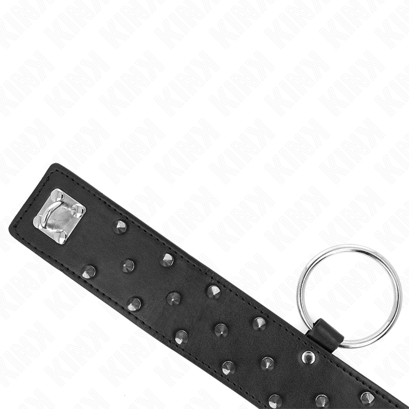 Kink Collar & Gag-Halskette mit Leine 65 cm mit versilberten Nieten · Bondage & Handschellen (Bild 3)