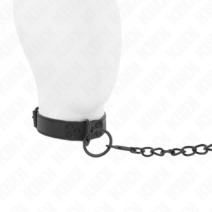 Kink Collar & Gag-37-54 cm verstellbare Halskette mit Leine Schwarz 65 cm X · Bondage & Handschellen (Bild 2)