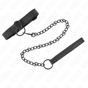 Kink Collar & Gag-37-54 cm verstellbare Halskette mit Leine Schwarz 65 cm X · Bondage & Handschellen (Bild 6)