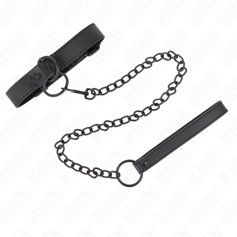 Kink Collar & Gag-37-54 cm verstellbare Halskette mit Leine Schwarz 65 cm X · Bondage & Handschellen (Bild 6)