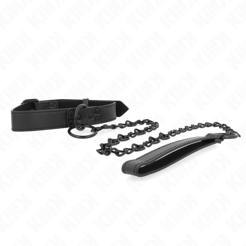 Kink Collar & Gag-37-54 cm verstellbare Halskette mit Leine Schwarz 65 cm X · Bondage & Handschellen (Bild 4)