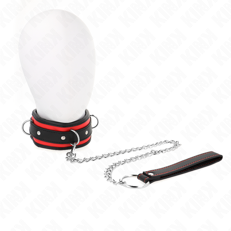 Kink Collar & Gag-Massives Halsband mit Leine 65 cm Modell 2 verstellbar