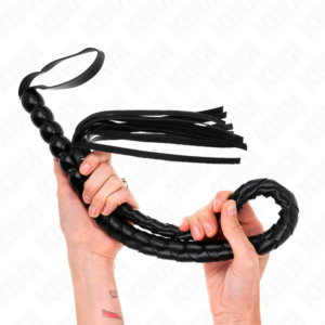 Kink Impact & Touch-Schlangenpeitsche mit Perlen 80 cm-Kunstleder