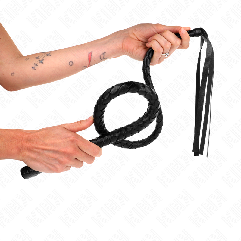 Kink Impact & Touch-Peitsche Lang mit Perline 110 cm · BDSM-Zubehör