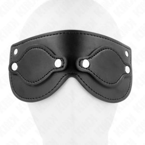 Kink Masked Allure-Ökologische Ledermaske mit Abdeckung · Bondage & Handschellen (Bild 4)
