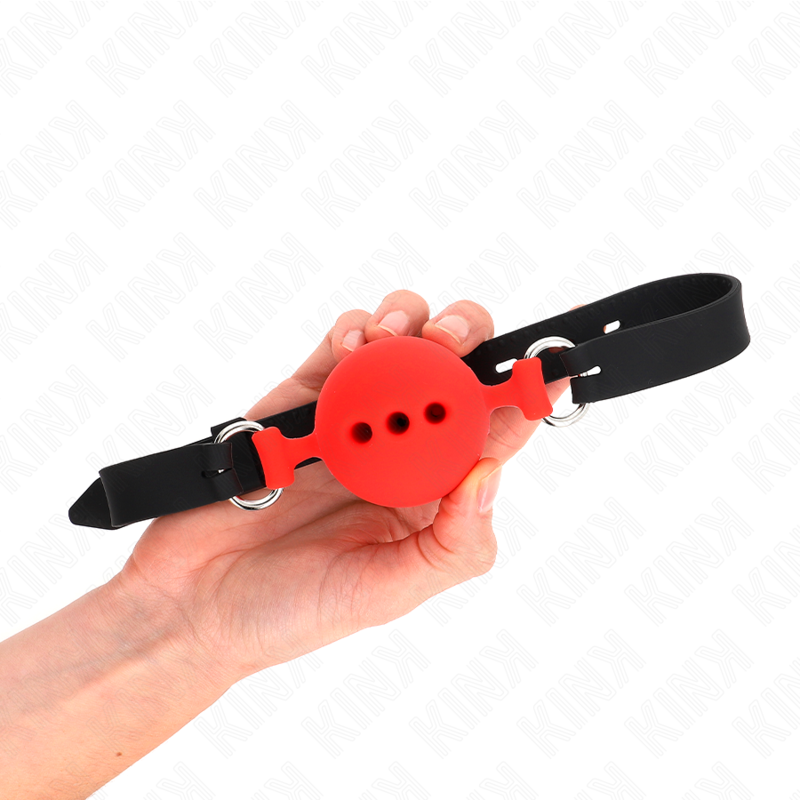 Kink Collar & Gag-Integrale Silikon Gag 55 X 2 cm mit Kugel 5-Rot, Größe L · Bondage & Handschellen (Bild 5)