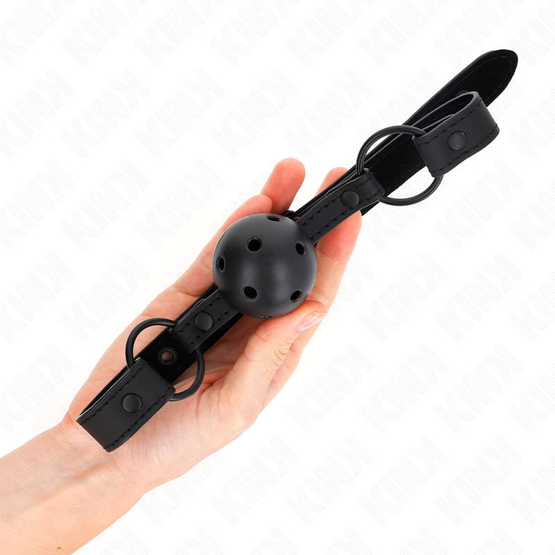 Kink Collar & Gag-Gag mit Neoprenkugel 4.5 cm – Einstellbarer Gürtel · Bondage & Handschellen (Bild 3)