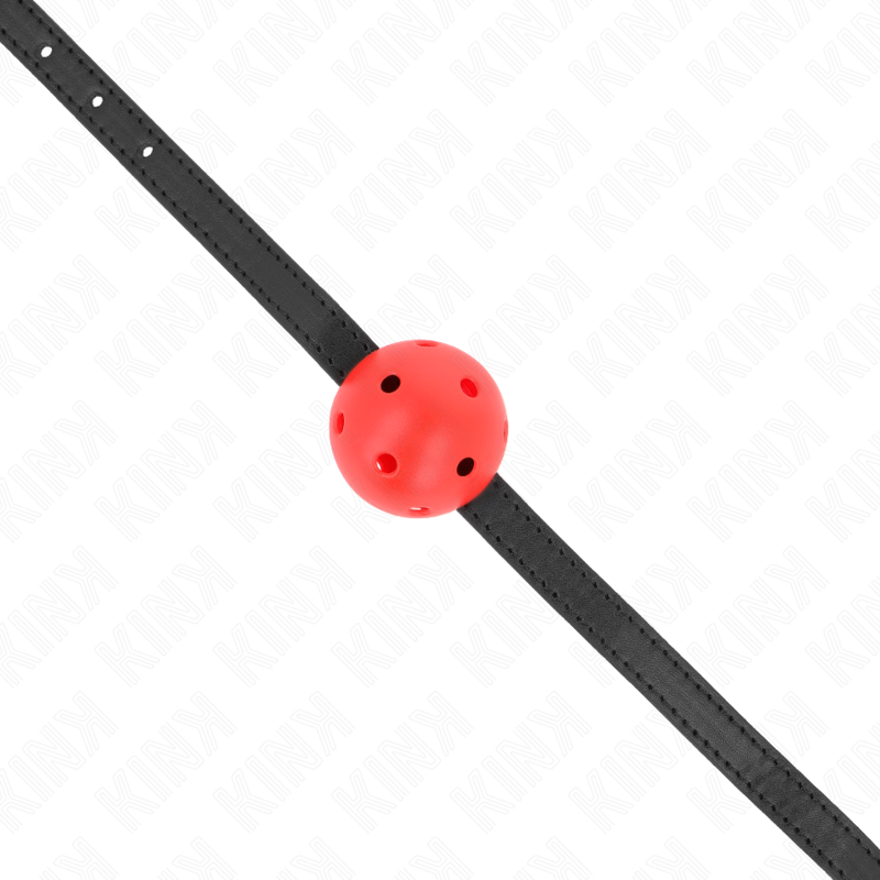 Kink Collar & Gag-Simplicity Red Ball Gag Transpirant 4.5 cm, 62 cm · Bondage & Handschellen (Bild 3)