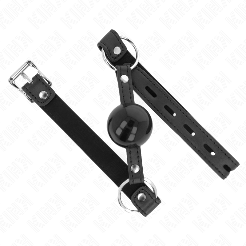Kink Collar & Gag-Kugelgag Tpe 4 cm mit Schloss Schwarz 60 X 2 cm · Bondage & Handschellen (Bild 2)