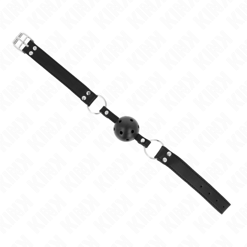 Kink Collar & Gag-Gag mit atmungsaktivem Ball 4 cm mit Double Ricci · Bondage & Handschellen (Bild 3)
