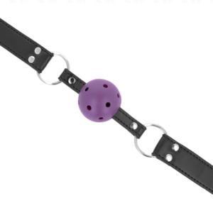 Kink Collar & Gag-Gag Atemball 4 cm mit Doppel Nacht, Lila · Bondage & Handschellen (Bild 2)