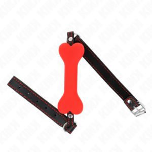 Kink Collar & Gag-Roter Knochen 12 cm Gag 63 X 2 cm-Silikon · Bondage & Handschellen
