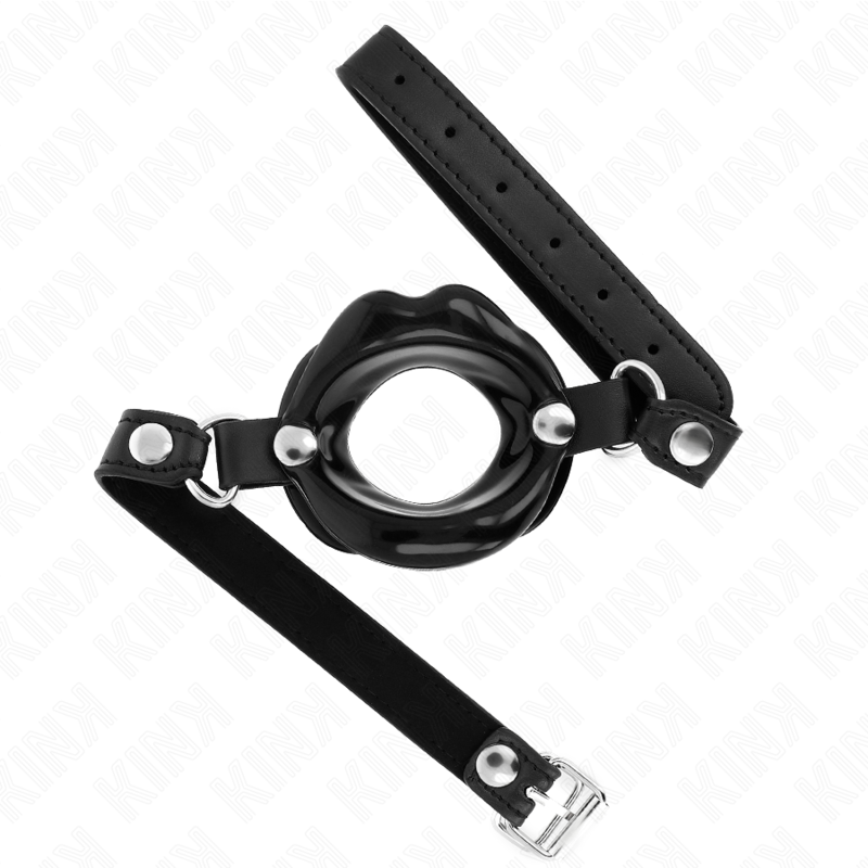 Kink Collar & Gag-Lip 8 cm Gag mit Harness Nachahmung Haut · Bondage & Handschellen