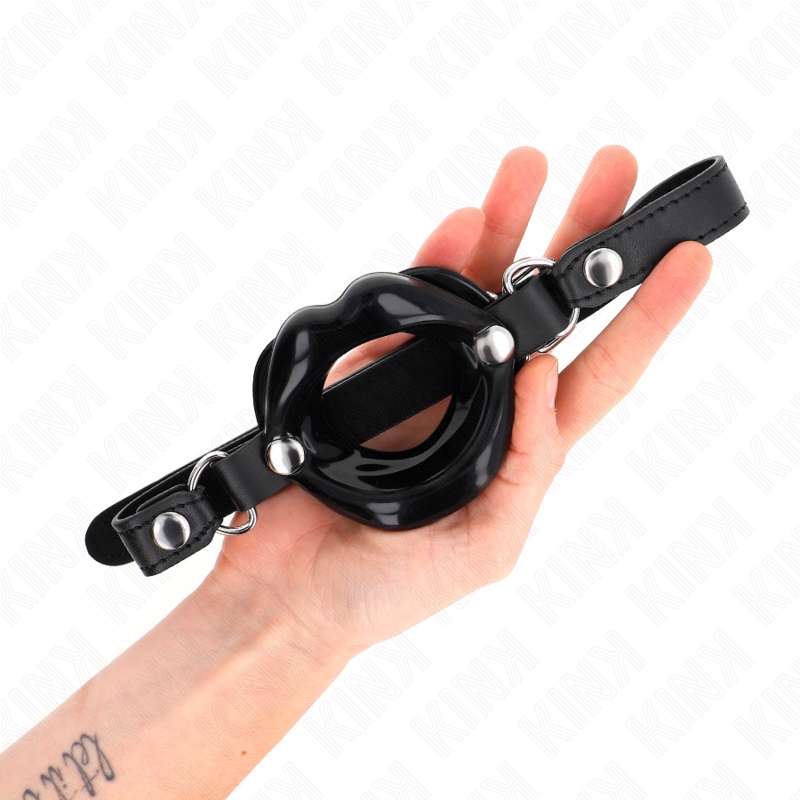Kink Collar & Gag-Lip 8 cm Gag mit Harness Nachahmung Haut · Bondage & Handschellen (Bild 2)