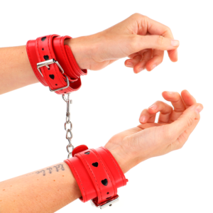 Kink Wrist Restraint-Handgelenkfesseln Rot mit Inlay