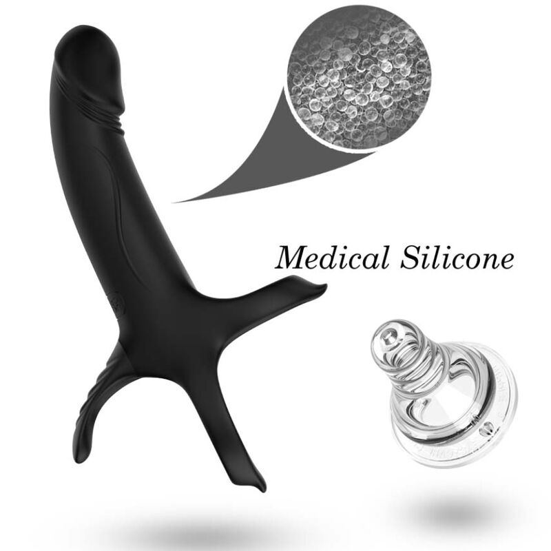 Armony For Him-Penis Ring mit Vibrator und Dildo Schwarz-Silikon, 10 · Sextoys (Bild 3)
