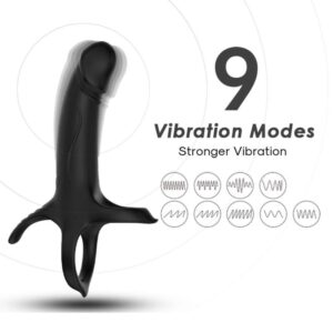 Armony For Him-Penis Ring mit Vibrator und Dildo Schwarz-Silikon, 10 · Sextoys (Bild 4)
