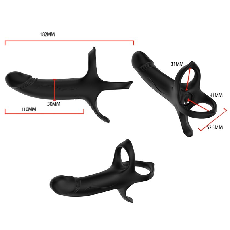 Armony For Him-Penis Ring mit Vibrator und Dildo Schwarz-Silikon, 10 · Sextoys (Bild 8)