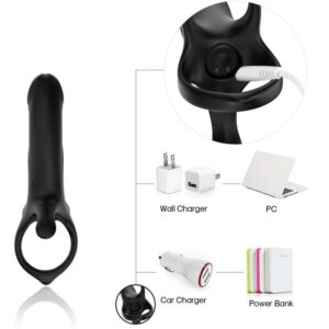 Armony For Him-Penis Ring mit Vibrator und Dildo Schwarz-Silikon, 10 · Sextoys (Bild 10)