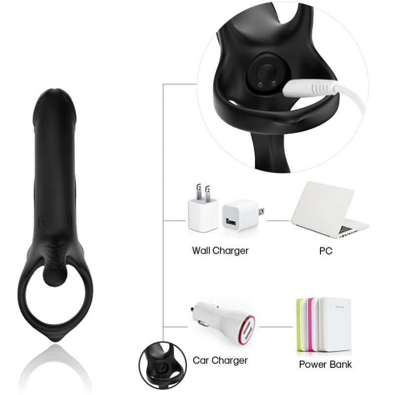 Armony For Him-Penis Ring mit Vibrator und Dildo Schwarz-Silikon, 10 · Sextoys (Bild 10)