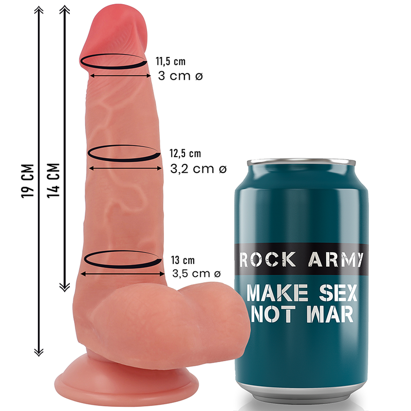 Rock Army-Flüssigkeit Silikon Fox 19 cm -o- 3.2 cm-Waterproof, Saugnapf · Sextoys