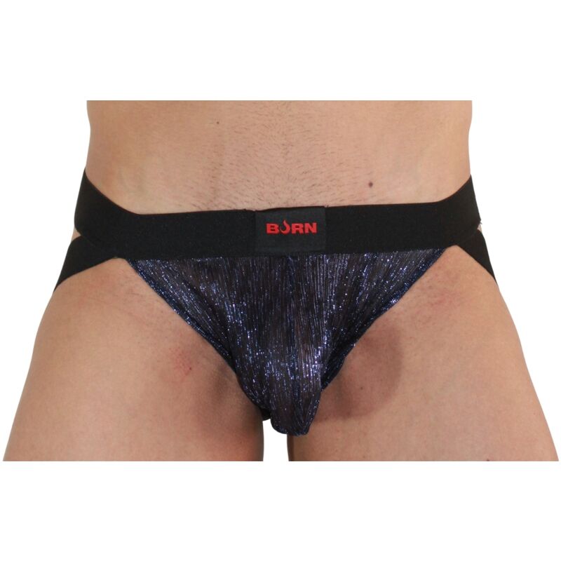 Burn-006 Jockstrap Shiny Blau/Schwarz · Herrenunterwäsche (Bild 2)