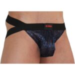 Burn-006 Jockstrap Shiny Blau/Schwarz · Herrenunterwäsche