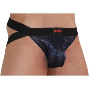 Burn-006 Jockstrap Glänzend Blau/Schwarz