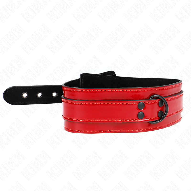 Kink Collar & Gag-Einstellbare Halskette Rot Wein 37.5-49.5 cm X 5 cm · Bondage & Handschellen (Bild 5)