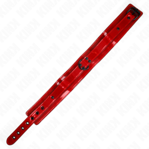 Kink Collar & Gag-Einstellbare Halskette Rot Wein 37.5-49.5 cm X 5 cm · Bondage & Handschellen (Bild 3)