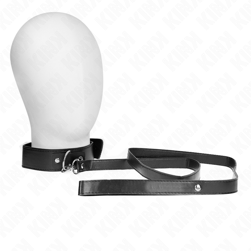Kink Collar & Gag-Halsband mit Gurt 116 cm, Schwarzer Riemen
