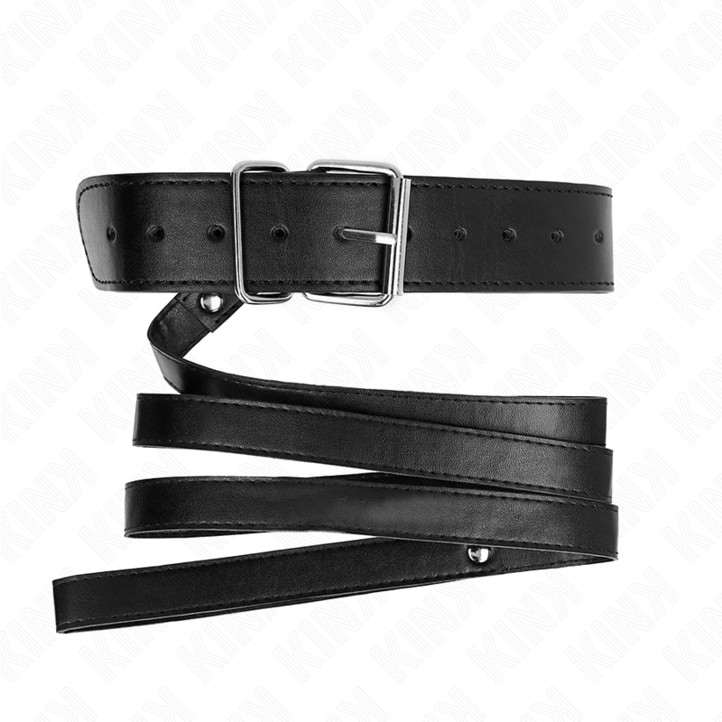 Kink Collar & Gag-Halskette mit Gürtel 116 cm, Gürtel Schwarz · Bondage & Handschellen (Bild 4)