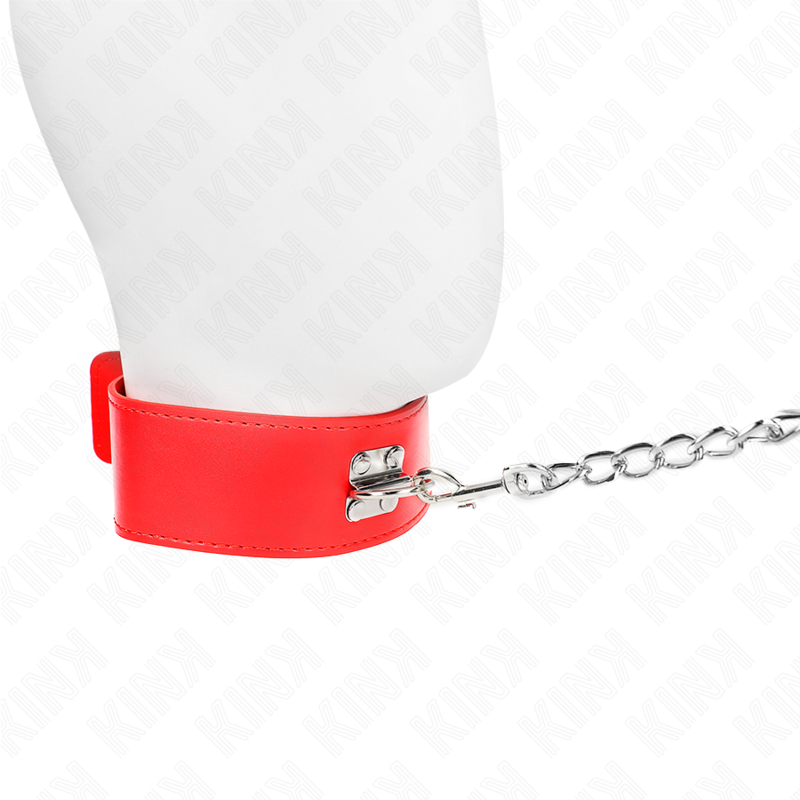 Kink Collar & Gag-Halskette mit Armband 65 cm mit Armband Largo Rot · Bondage & Handschellen (Bild 5)