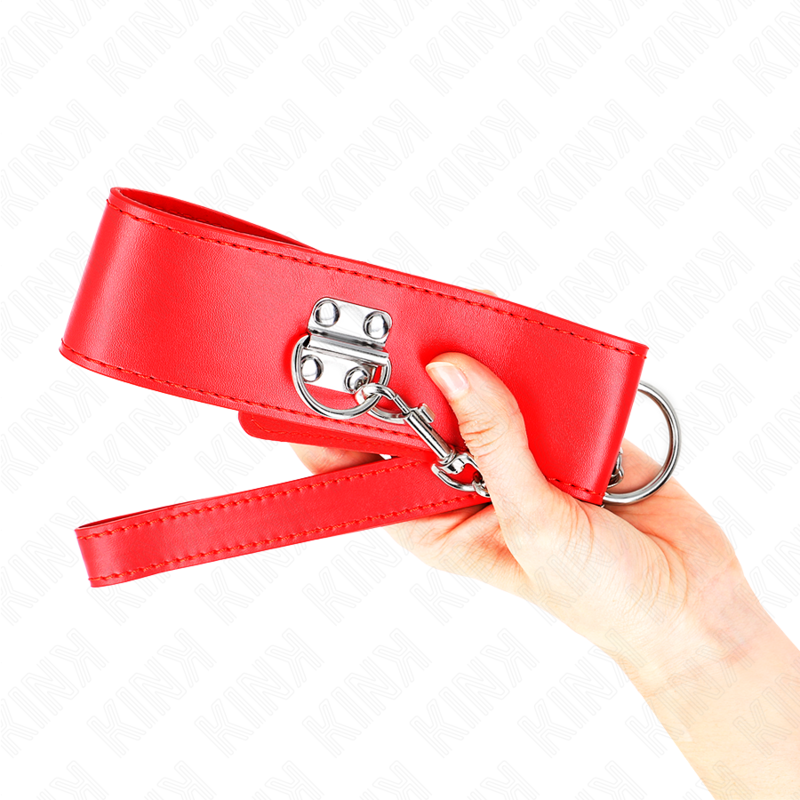 Kink Collar & Gag-Halskette mit Armband 65 cm mit Armband Largo Rot · Bondage & Handschellen (Bild 4)