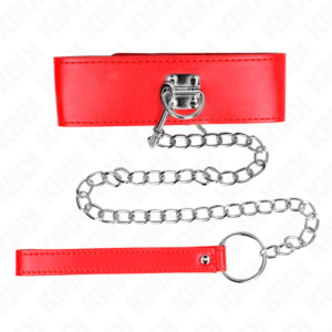 Kink Collar & Gag-Halskette mit Armband 65 cm mit Armband Largo Rot · Bondage & Handschellen (Bild 2)