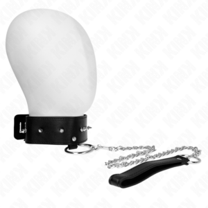 Kink Collar & Gag-Halskette 65 cm mit Silber Leine Modell · Bondage & Handschellen